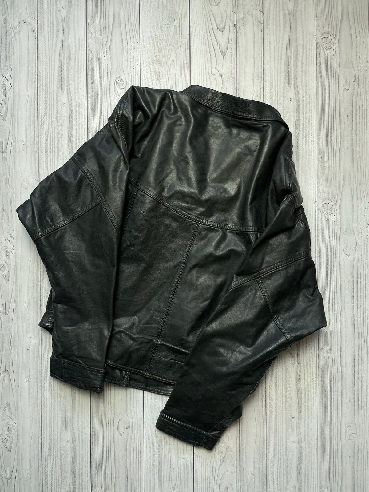 Vintage Vintage Leather Jacket black size S/M logo American Biker Size US M / EU 48-50 / 2 - 6 Thumbnail