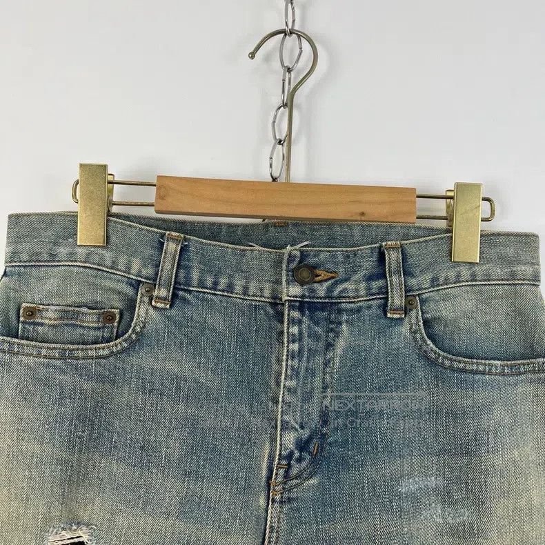 Saint Laurent Paris Saint Laurent Paris Washed distressed ripped men's blue je Size US 29 - 3 Thumbnail