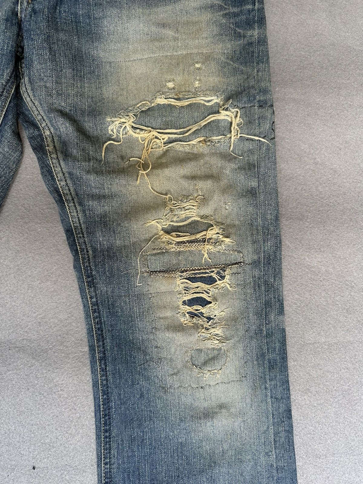 Japanese Brand FLARE Lee Distressed Design Denim Size US 32 / EU 48 - 7 Thumbnail