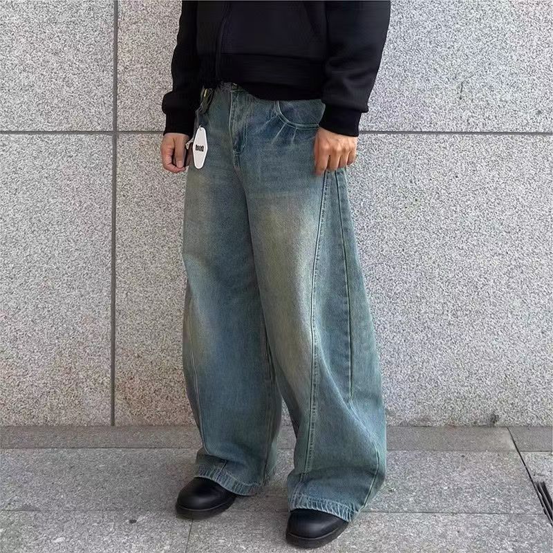 Japanese Brand × Jean American style washed distressed wide-leg scimitar jeans Size US 32 / EU 48 - 3 Thumbnail