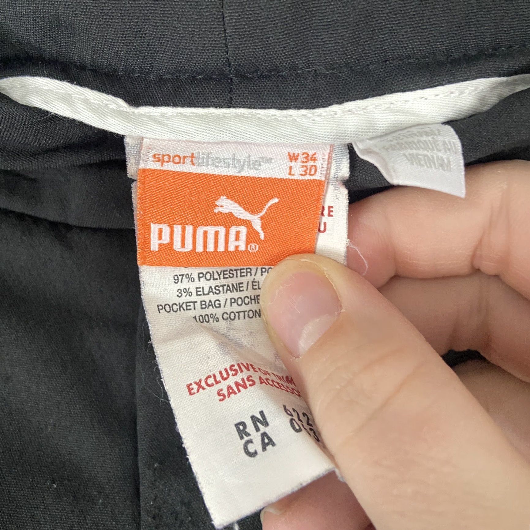 Puma PUMA Pants Men Black 34x30 Chino Inseam 30 Men’s Regular with Tiny Snags Back Mark Size US 34 / EU 50 - 6 Thumbnail