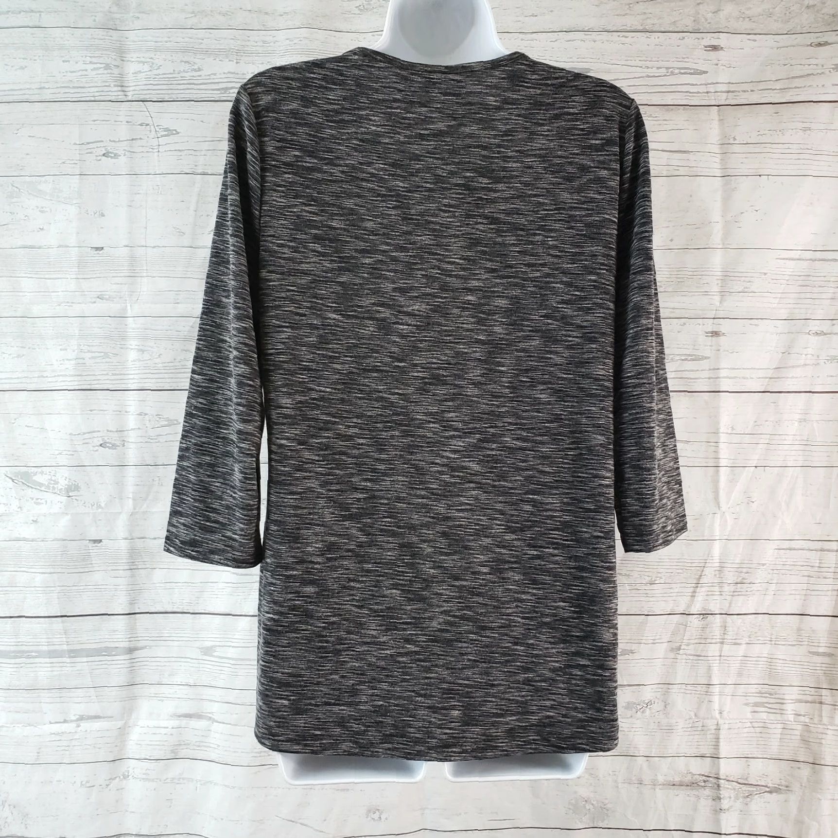 Vintage Chicos Weekends Womens Top Sz Small Gray Heathered 3/4 Sleeve Size S / US 4 / IT 40 - 4 Thumbnail