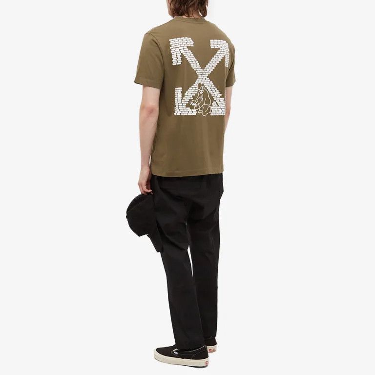 Off-White o1w1db10824 Bricks Slim S/S Tee in Army Green Size US S / EU 44-46 / 1 - 5 Thumbnail