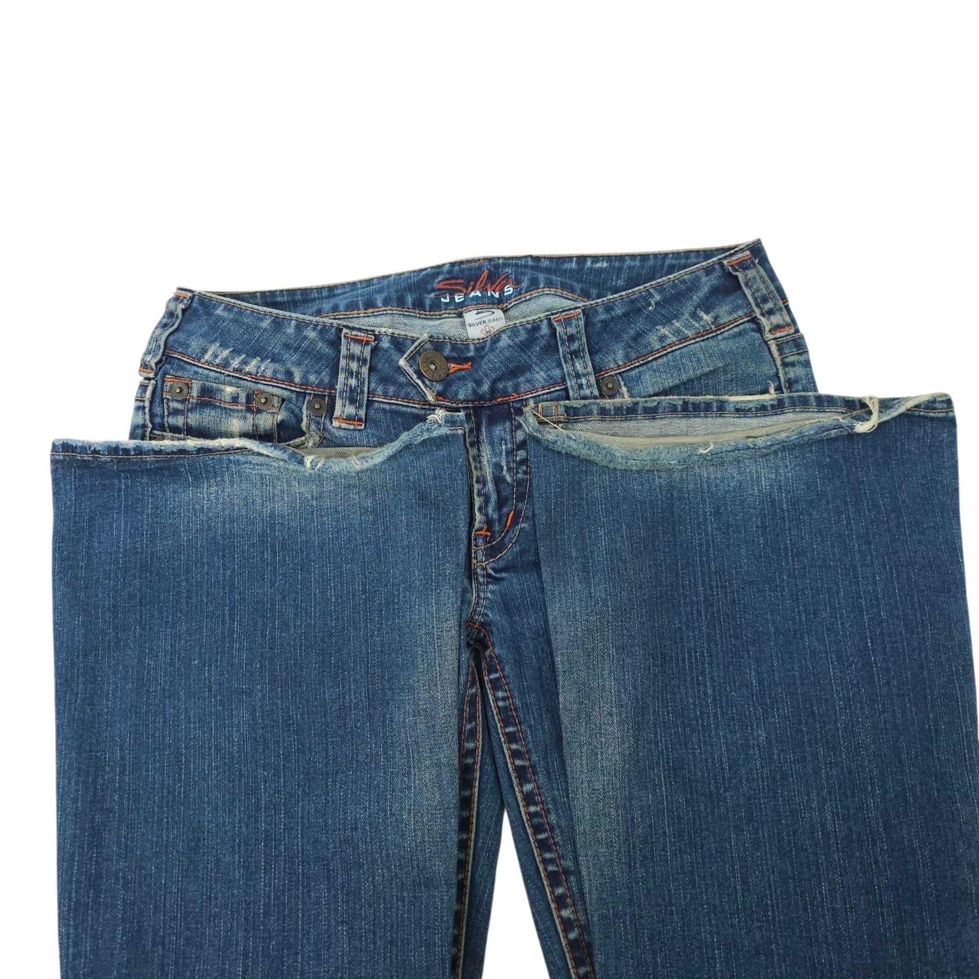 Silver Jeans Co. Silver Jeans Tuesday Flare Denim READ Womens 30x30.5 Low Ris Size 31" - 7 Thumbnail