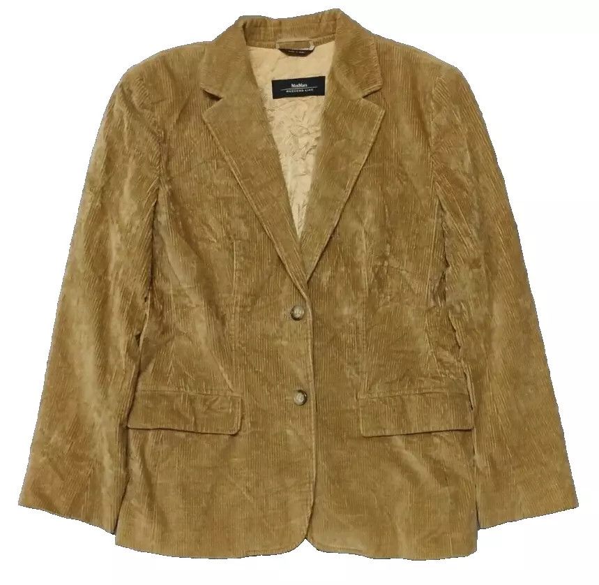 Max Mara × Weekend Max Mara MAX MARA Weekend Line Corduroy Light Brown Women Jacket Size XS / US 0-2 / IT 36-38 - 2 Thumbnail