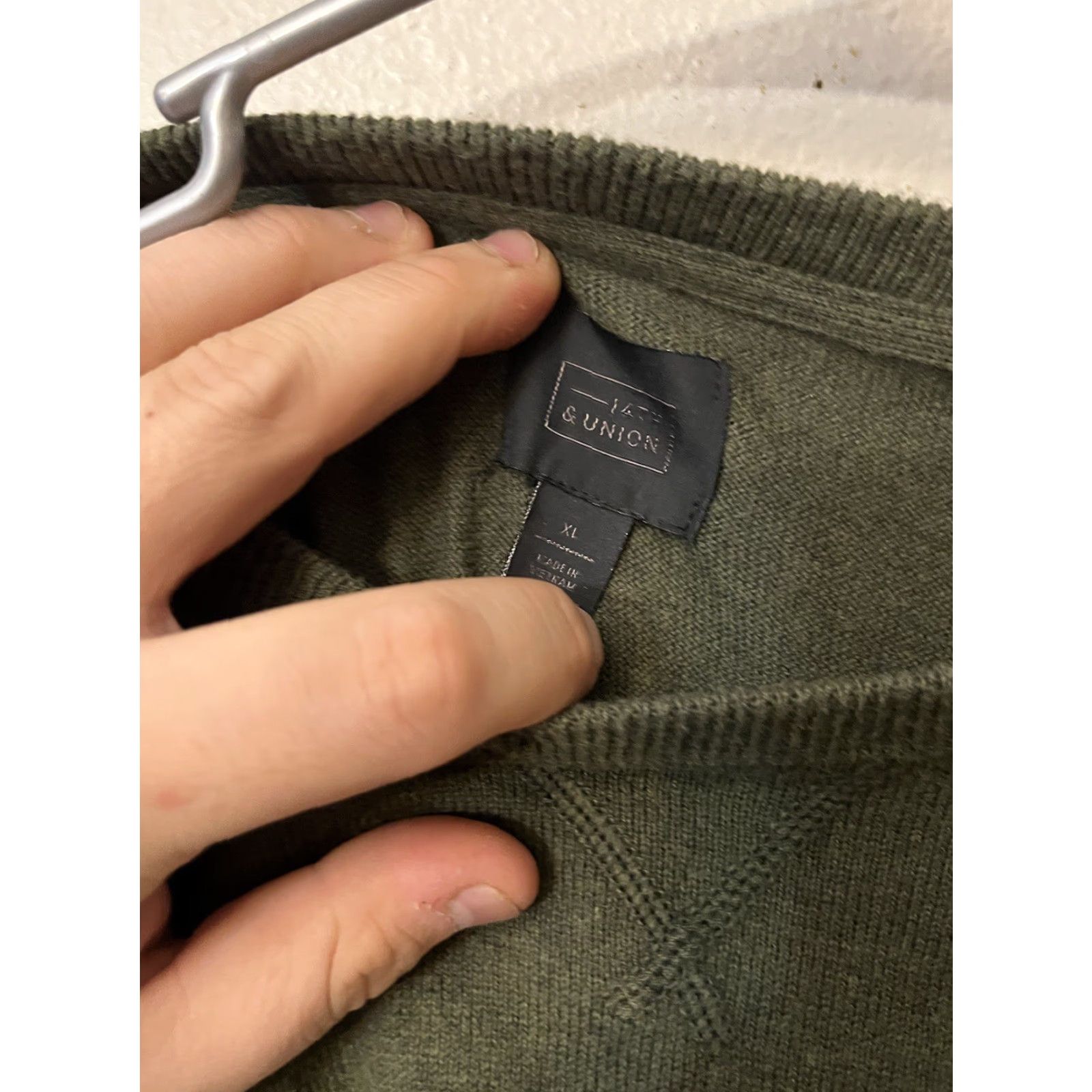 Vintage 14th and Union Sweater Men’s XL Cotton Cashmere Green Crew neck Pullover Size US XL / EU 56 / 4 - 2 Thumbnail