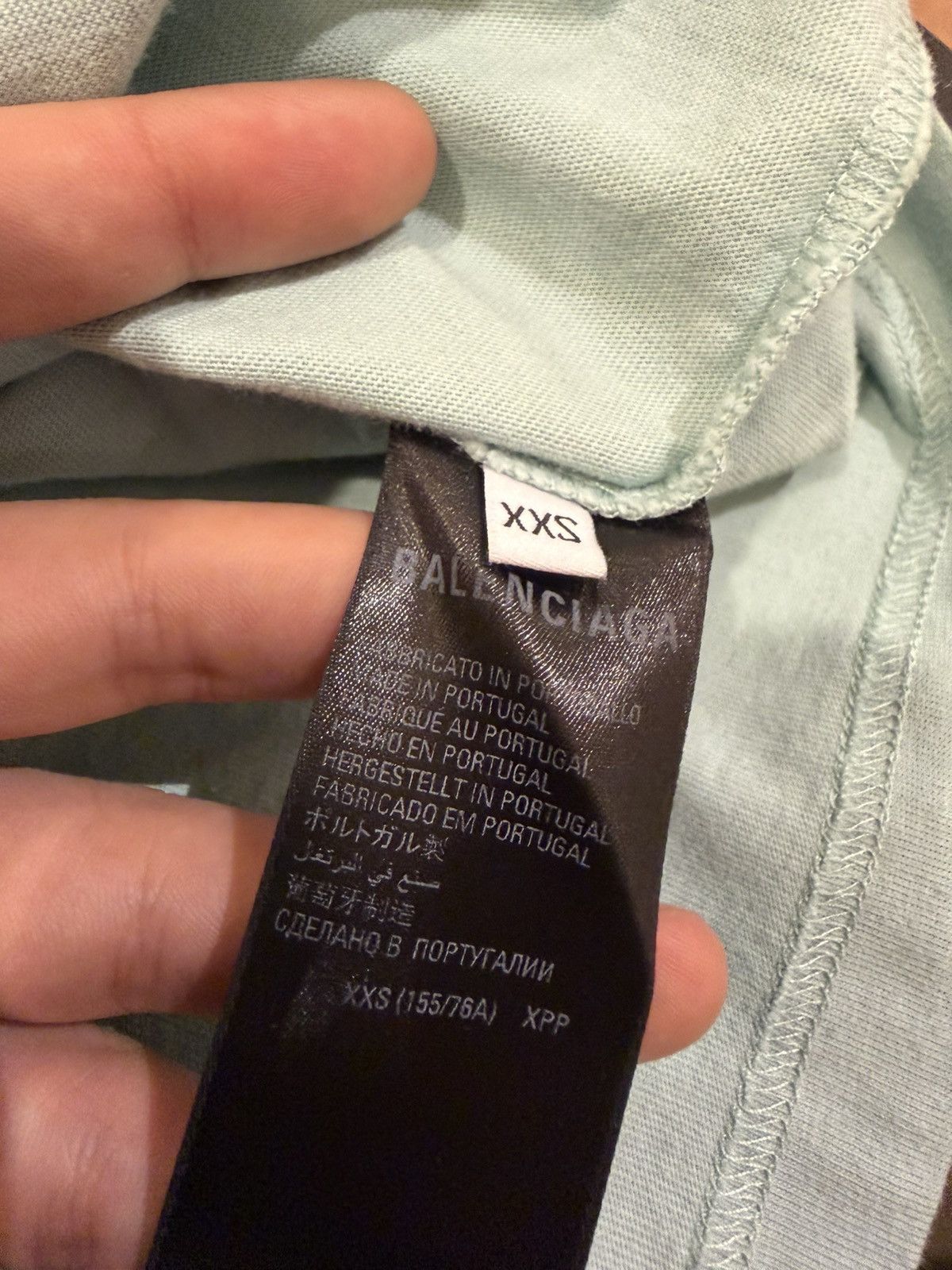 Balenciaga Balenciaga Embroidered BB Paris Icon Tee - Mint Green Size US XXS / EU 40 - 4 Thumbnail