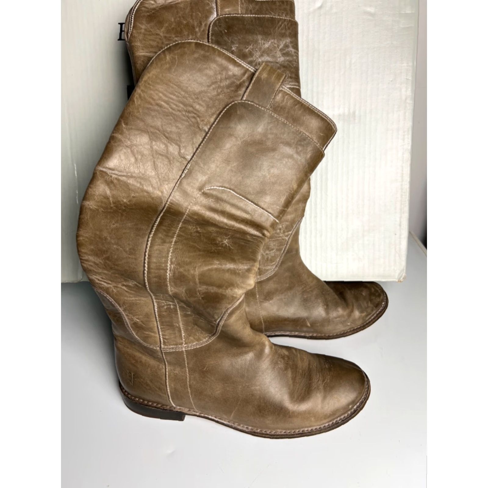 Frye VINTAGE Frye Paige Tall Riding Boots Womens 7.5 Grey Size US 8 / IT 38 - 4 Thumbnail