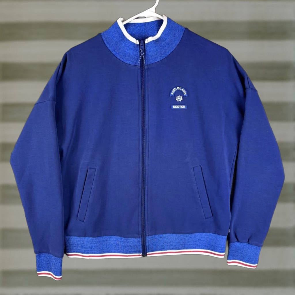 Scotch & Soda Scotch & Soda Men AMS Blue Full Zip Cardigan Jumper Size M Blue Knit Hoodie Shirt? Size US M / EU 48-50 / 2 - 1 Thumbnail