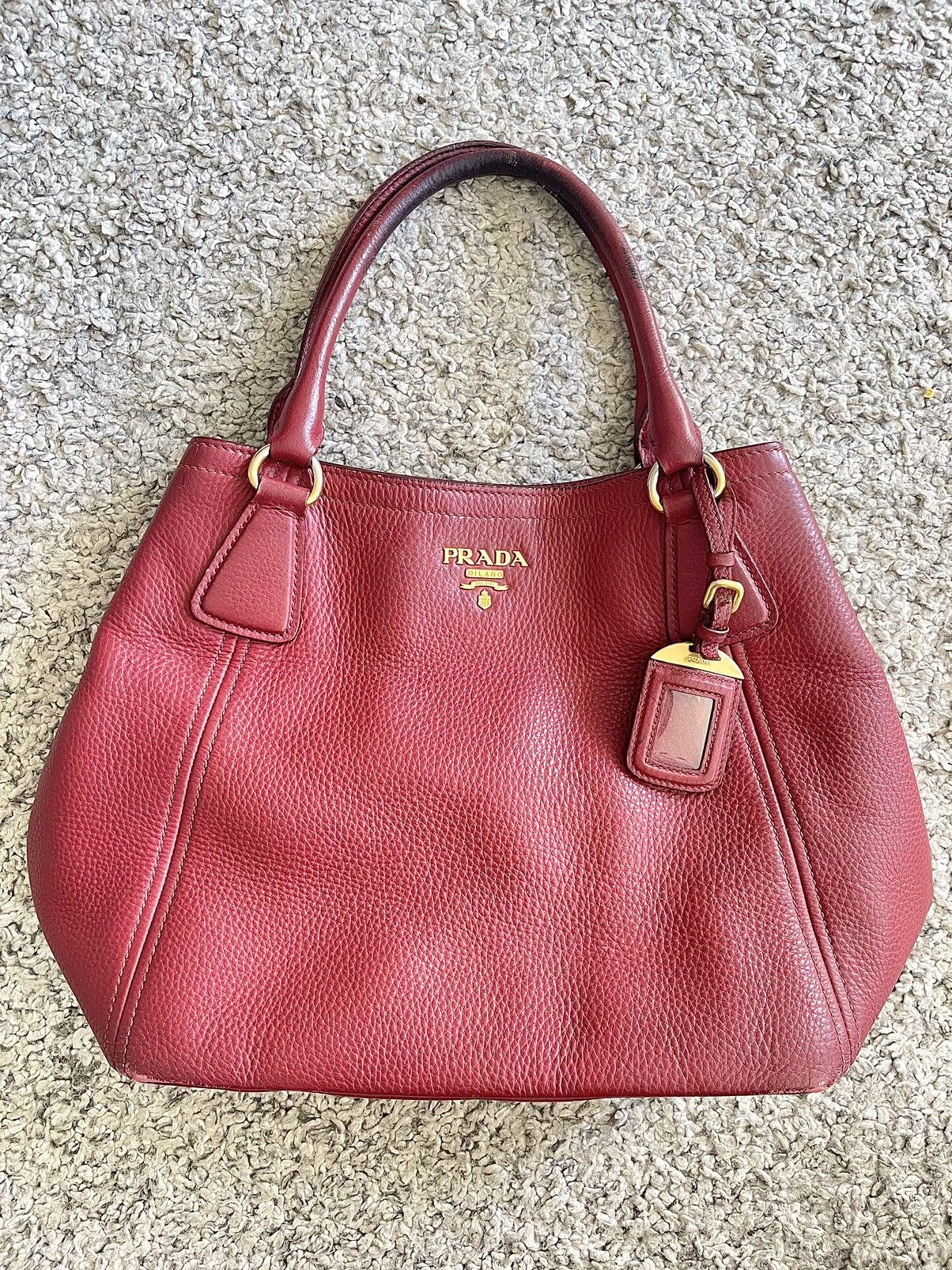 Prada Prada Tasche – Vitello Daino – Rot/Bordeaux Size ONE SIZE - 1 Thumbnail