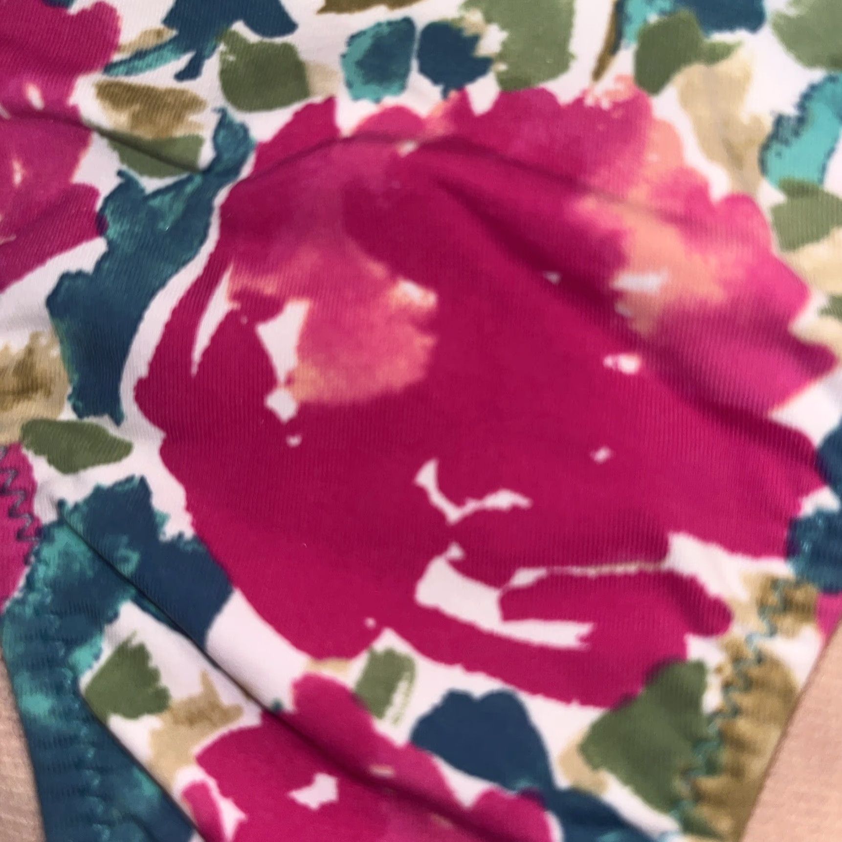 Vintage GARNET HILL Women's Bikini Bottom Size 2 Floral Pink Full Coverage Swimsuit Swimwear Size 26" / US 2 / IT 38 - 2 Thumbnail