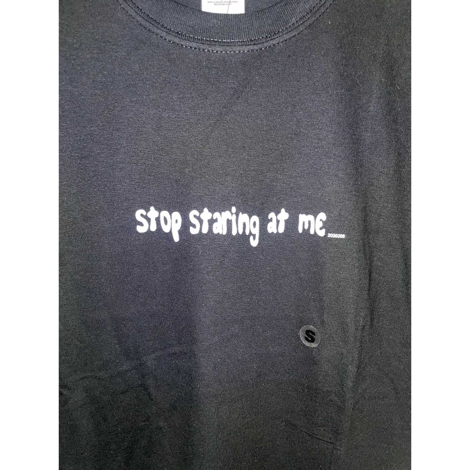 Gildan Y2K Stop Staring At Me Joke Humor Black Shirt 2000s S Small Size US S / EU 44-46 / 1 - 2 Thumbnail