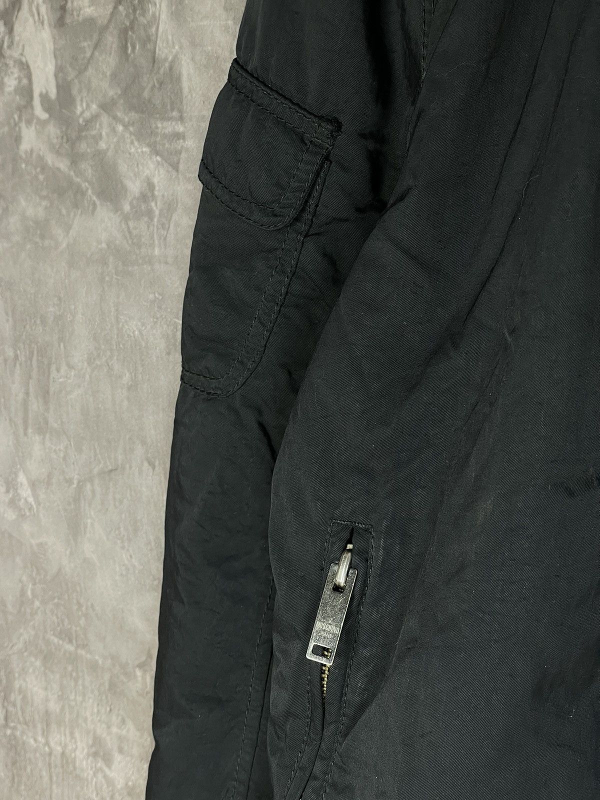 Moschino × Vintage Moschino Total Black Baggy Vintage Bomber Jacket Size US M / EU 48-50 / 2 - 9 Thumbnail