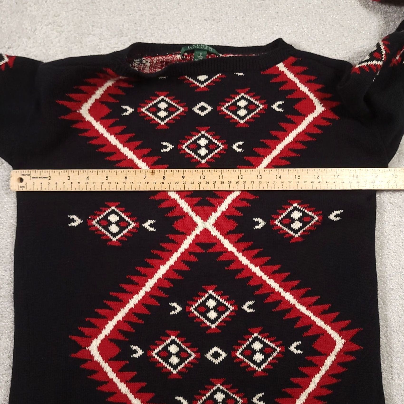 Ralph Lauren VINTAGE Lauren Ralph Lauren Womens Southwest Aztec Sweater Black Pullover Size S / Small Size S / US 4 / IT 40 - 3 Thumbnail
