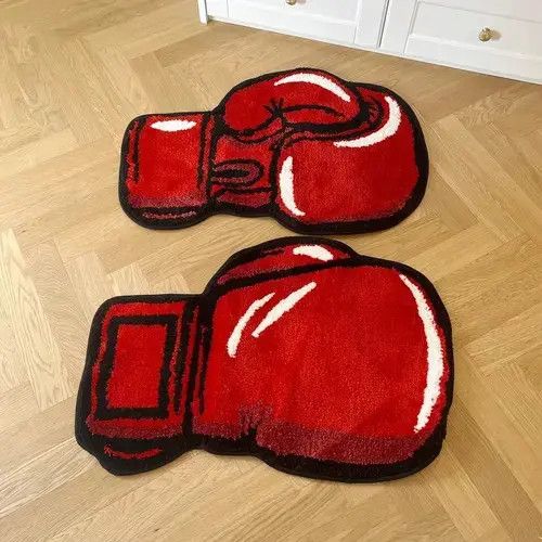 Designer Boxing Gloves Tufted Rugs Size ONE SIZE - 1 Thumbnail
