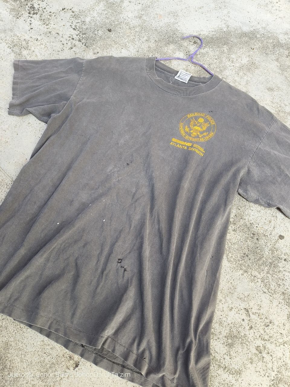 Vintage Vintage Perfectly Thrashed Sunfaded Railroad Police Tee Size US L / EU 52-54 / 3 - 2 Thumbnail