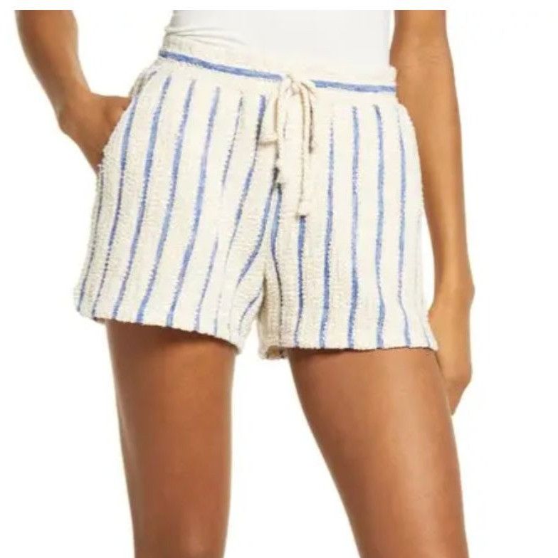 Faherty Faherty Pacífica Terry Shorts Stripes Cream Blue Pockets Dra Size 27" / US 4 / IT 40 - 3 Thumbnail