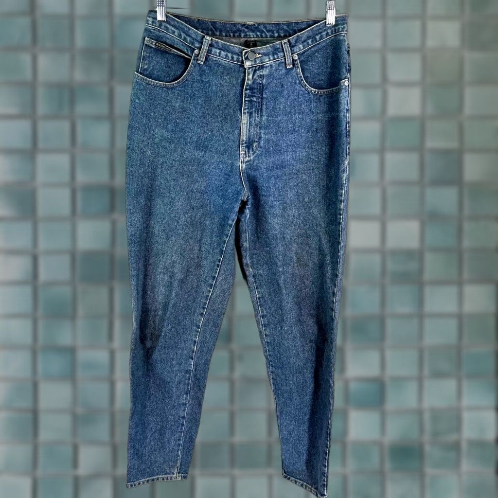 Vintage VINTAGE NY Jeans Straight Leg Denim Jeans Womens Size 14 High Rise Stretch Blue 36x34 Size 36" / US 14 / IT 50 - 1 Thumbnail
