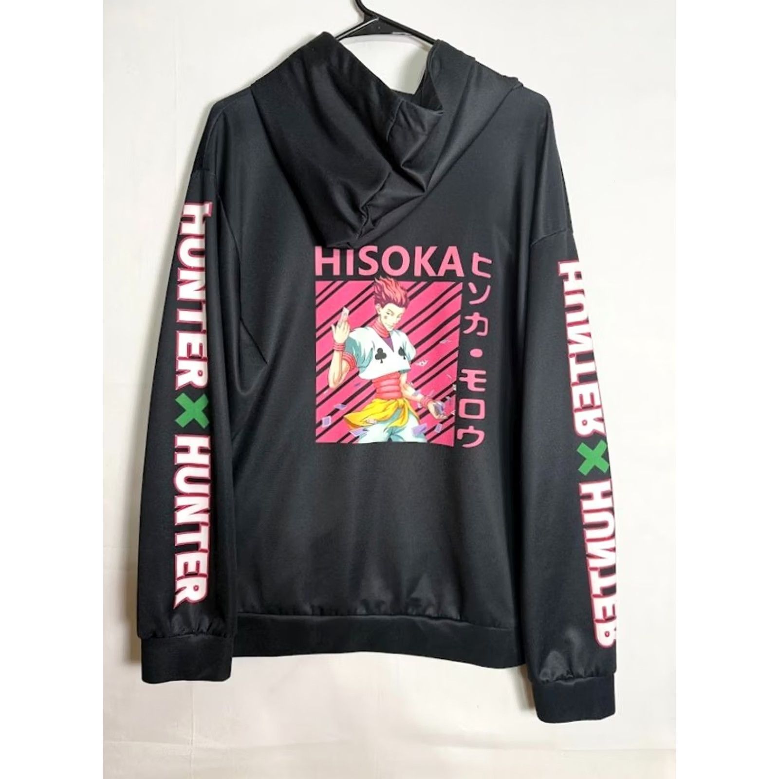 Hunter Hunter X Hunter Hisoka Anime Hoodie Mens XL Black Graphic Pullover Size US XL / EU 56 / 4 - 3 Thumbnail