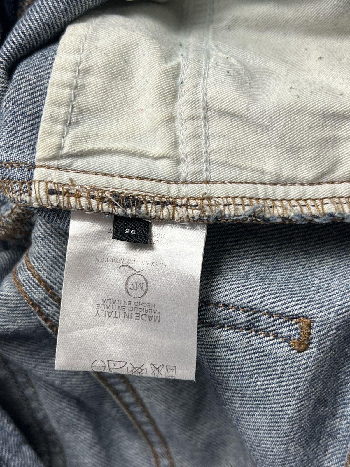 Alexander McQueen × Japanese Brand × Vintage Japanese Avant Garde Alexander McQueen Denim Classic Y2k Size US 26 / EU 42 - 10 Thumbnail