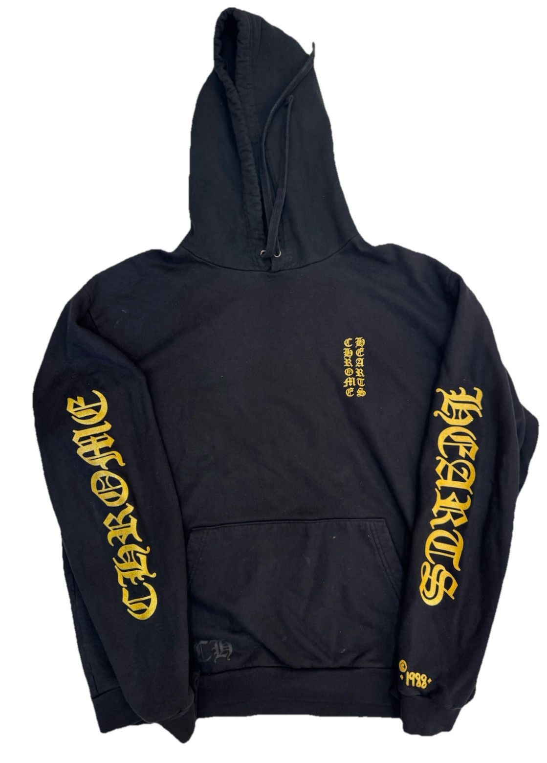 入手困難【CHROME HEARTS】1988 パーカー ブラック&イエロー Chrome Hearts 1988 Hoodie Black Men's - SS24 - US