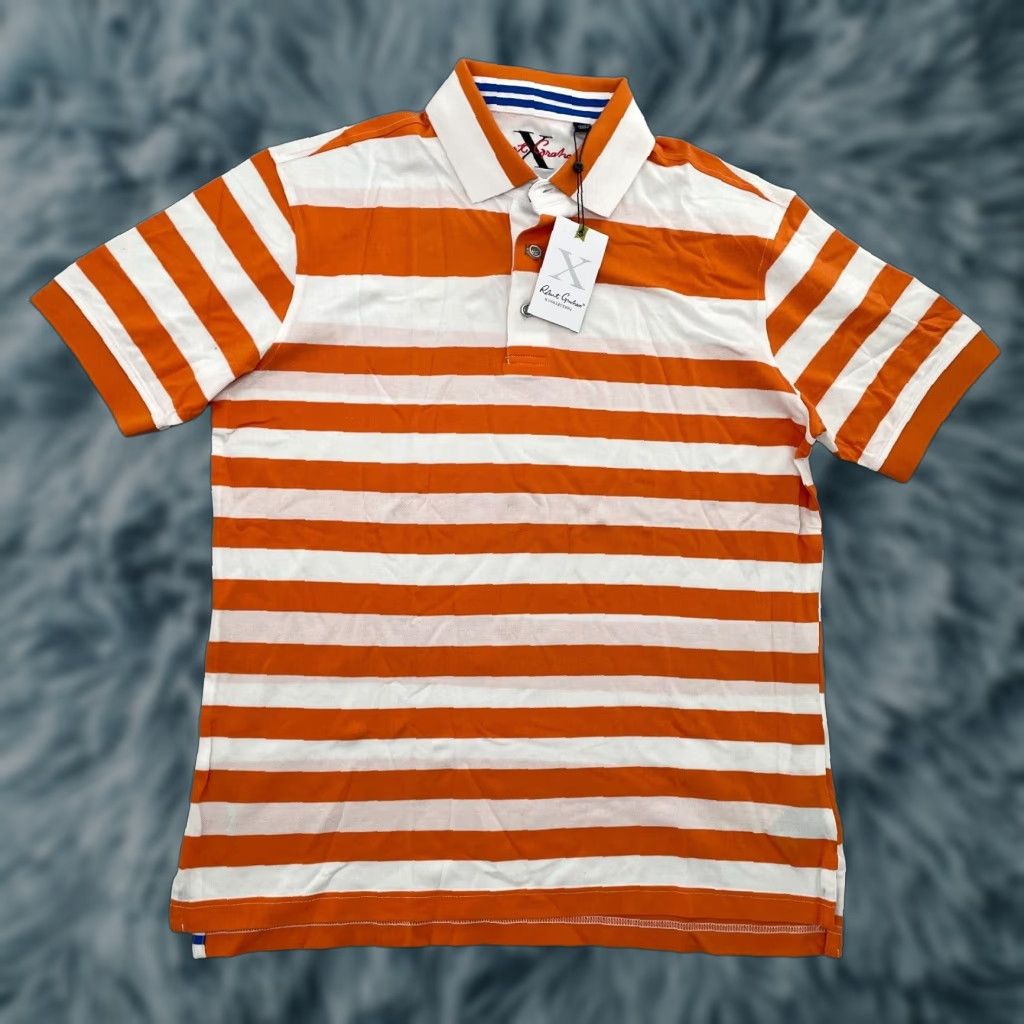 Robert Graham VINTAGE Robert Graham Polo Shirt Mens Large Orange Striped Dragonfly Logo Casual Men's L Size US L / EU 52-54 / 3 - 1 Thumbnail