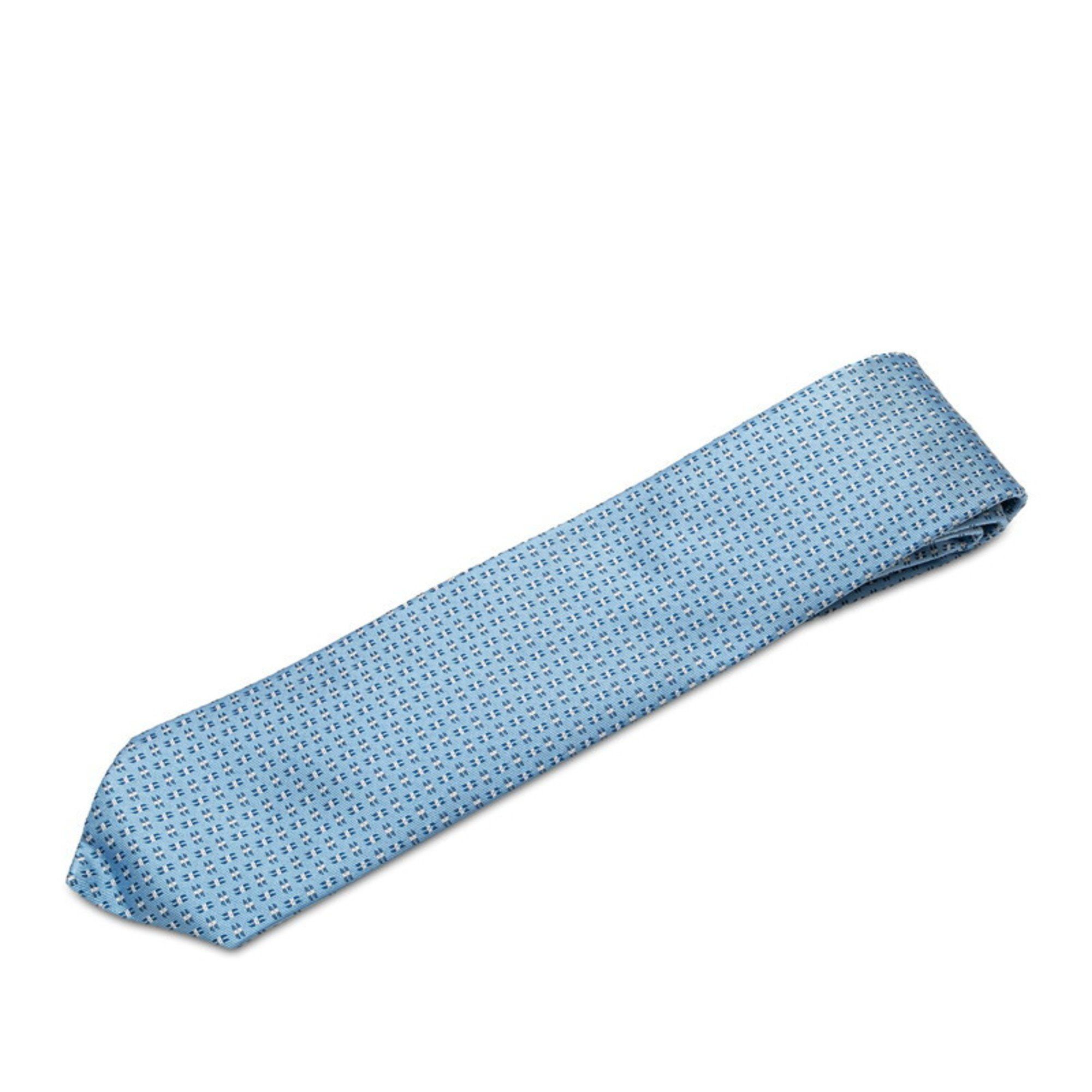 Hermes Hermes tie light blue white silk men's HERMES Size ONE SIZE - 1 Thumbnail