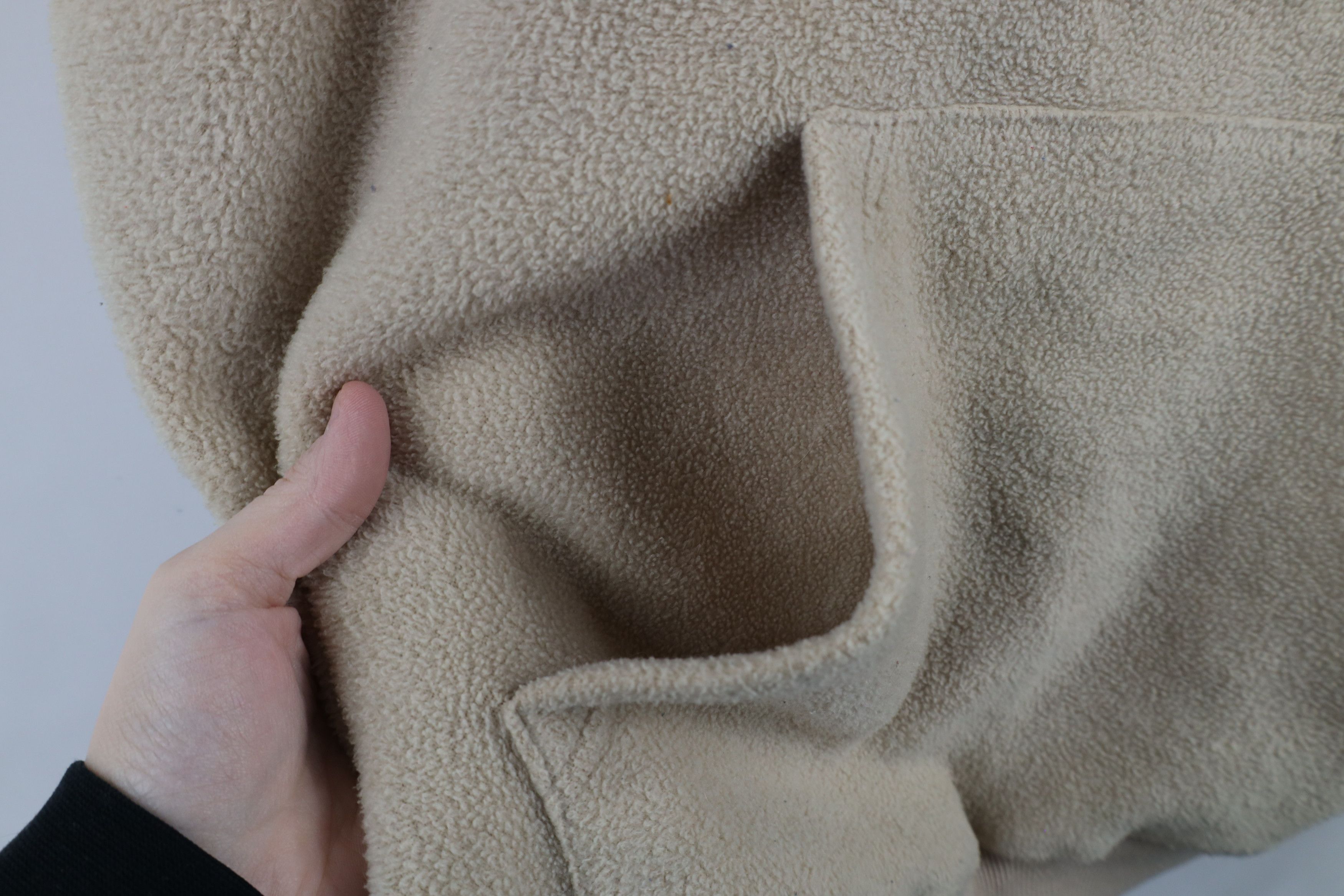 Vintage Vintage 90s Bum Equipment Fleece Hoodie Sweatshirt Beige Size US M / EU 48-50 / 2 - 6 Thumbnail