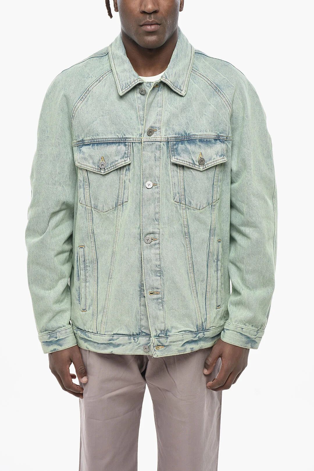 Palm Angels og1mm0326 Denim Jacket in Light Blue Size US S / EU 44-46 / 1 - 1 Thumbnail
