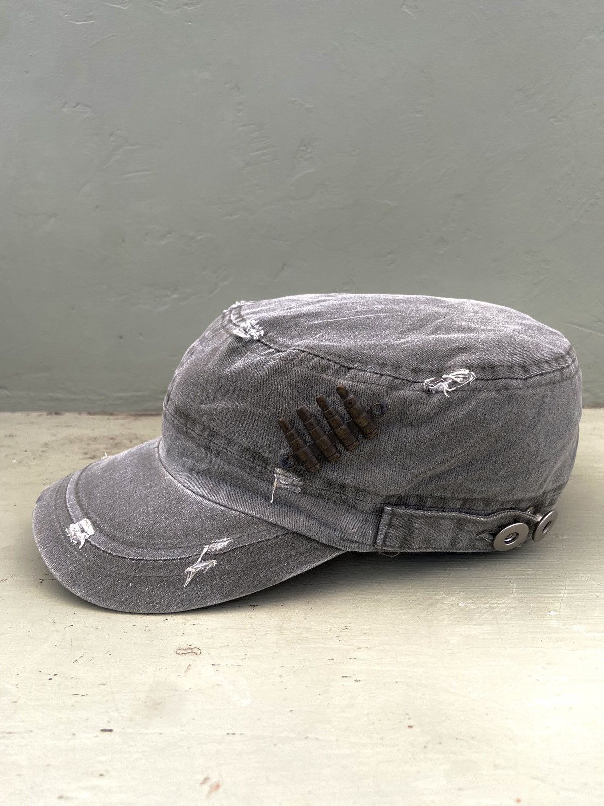 If Six Was Nine 2000s patrol hat with torn bullet ornament Size ONE SIZE - 1 Thumbnail