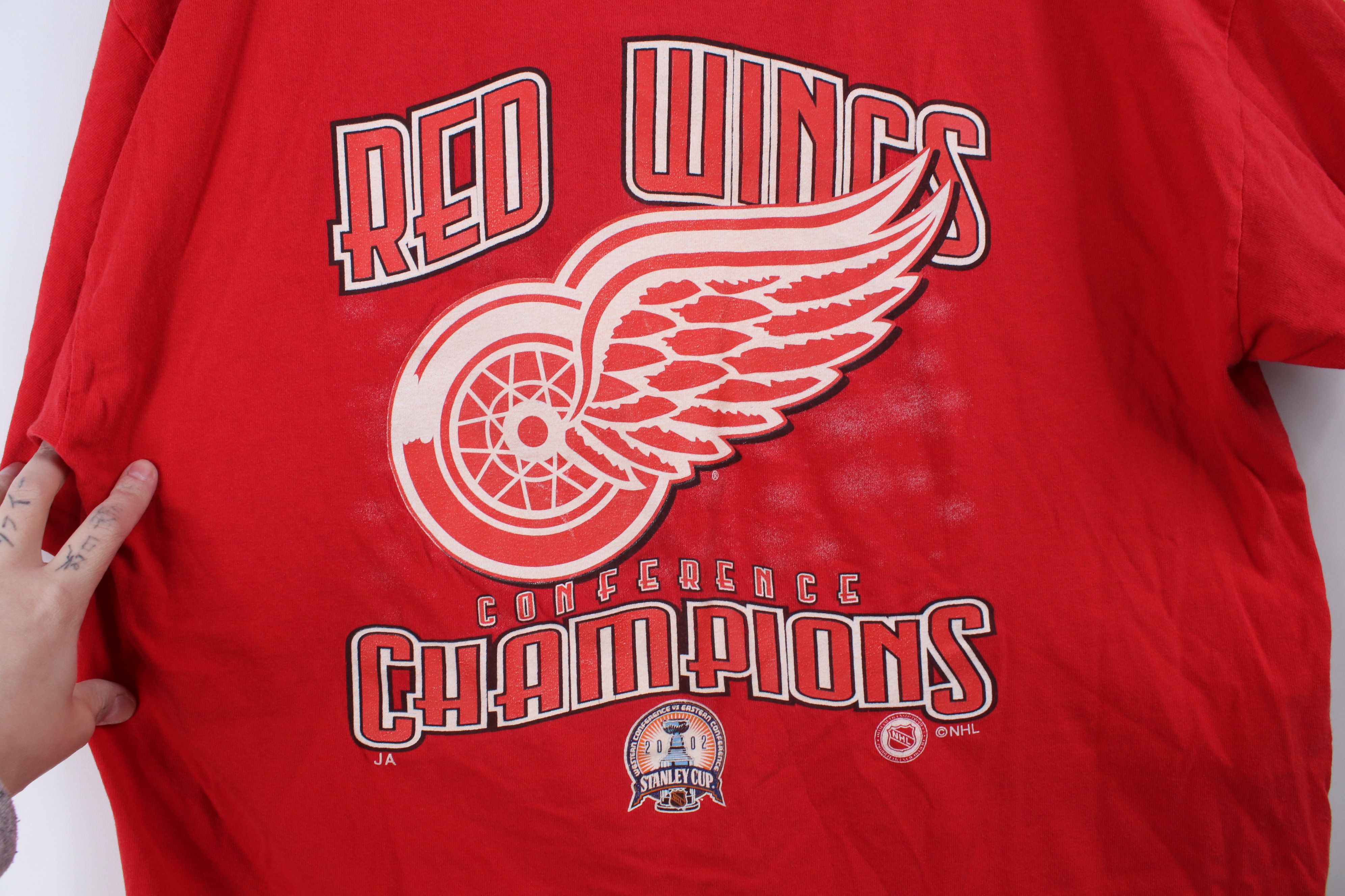 Vintage Vintage Y2K Cup Champs Detroit Red Wings Hockey T-Shirt Red Size US XL / EU 56 / 4 - 4 Thumbnail