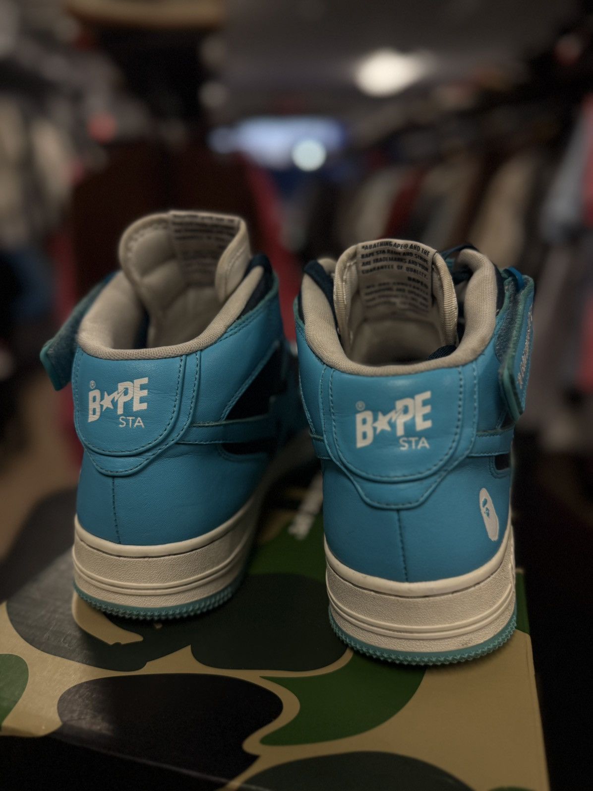 Bape Bapesta High Top Sneakers Size 12US BLUE W BOX Size US 12 / EU 45 - 10 Thumbnail