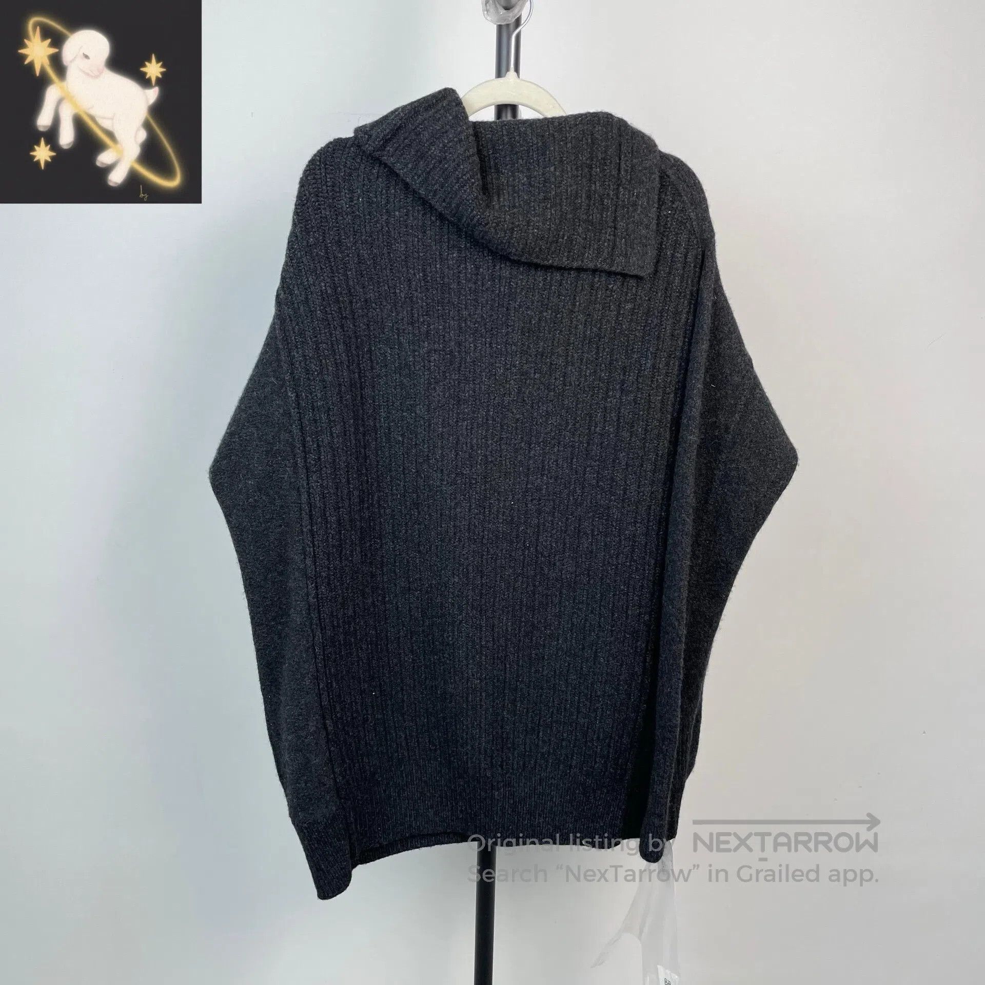 Hermes Hermes Dark Grey High Neck Long Sleeve Knit Sweater| Size XXS / US 00 / IT 34 - 1 Thumbnail