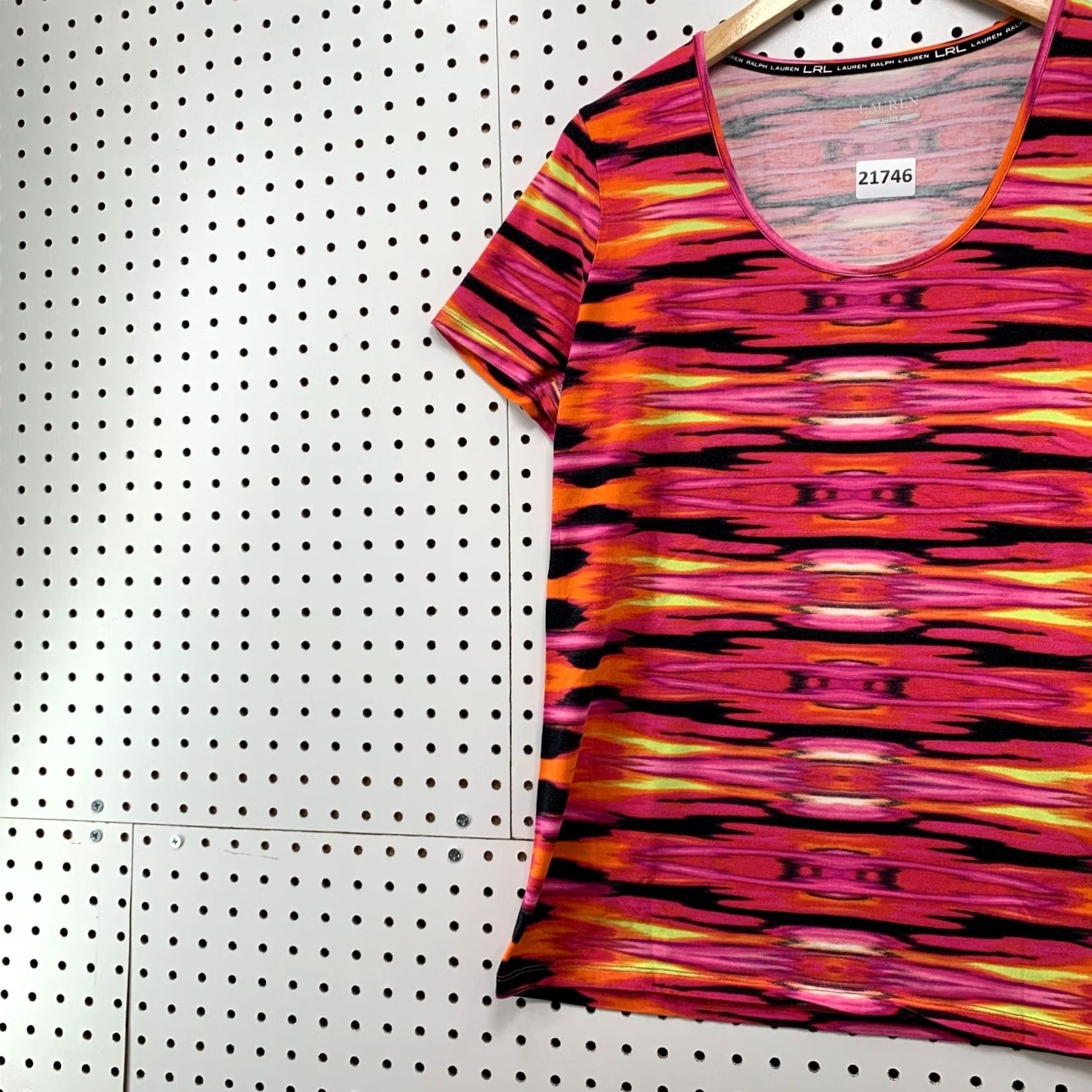 Ralph Lauren VINTAGE LRL Lauren Ralph Lauren Active Shirt Women's XL Striped Pink Orange T-Shirt 20.5x27 Size XL / US 12-14 / IT 48-50 - 7 Thumbnail