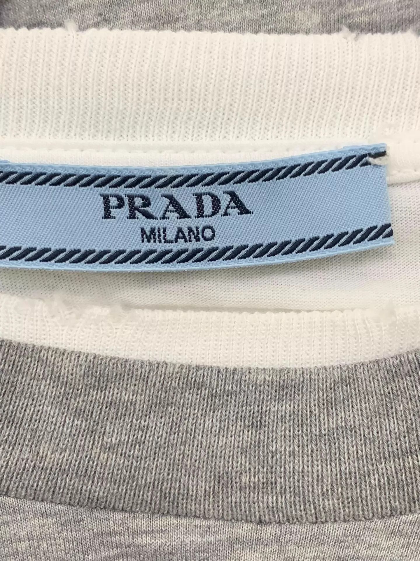 Prada Prada 25FW Gray Color Blocked Long Sleeve T-Shirt XS New Size XS / US 0-2 / IT 36-38 - 4 Thumbnail
