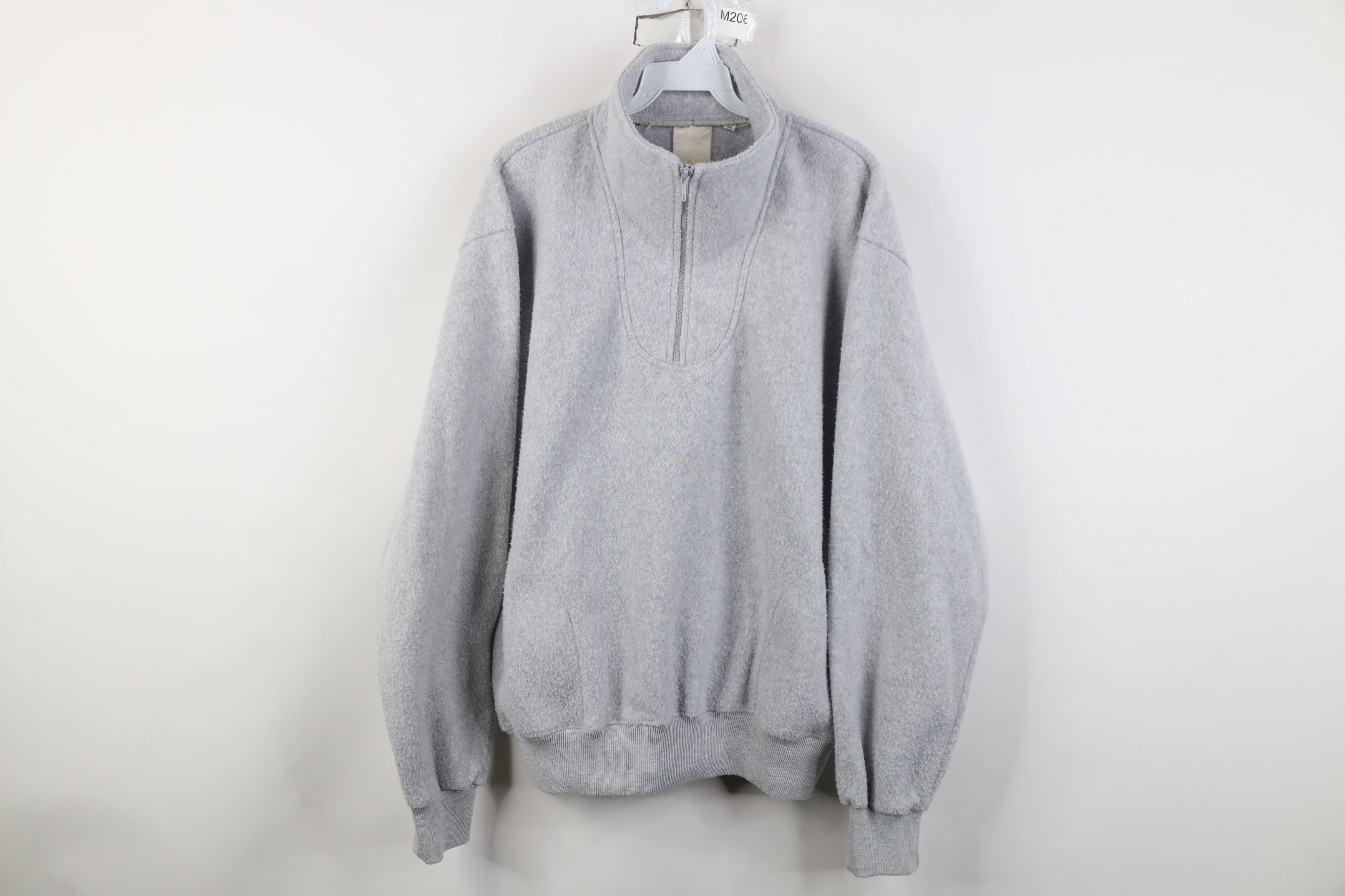 Vintage Vintage 90s Streetwear Half Zip Fleece Pullover Sweater Gray Size US XL / EU 56 / 4 - 1 Thumbnail