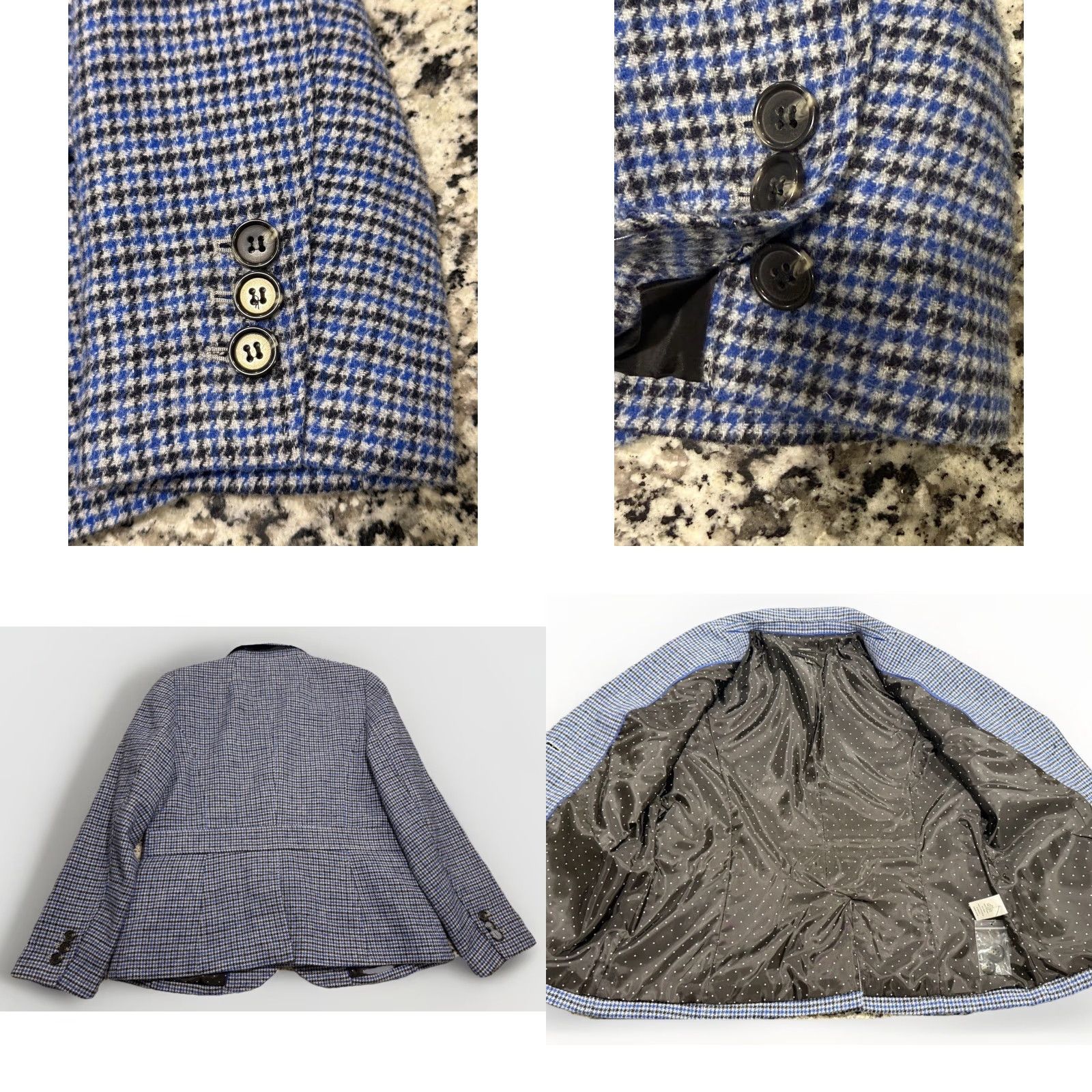 Talbots VINTAGE Talbots Aberdeen Blazer Jacket Size 8 Houndstooth 2 Buttons Surgeon Cuffs NWOT Size M / US 6-8 / IT 42-44 - 8 Thumbnail