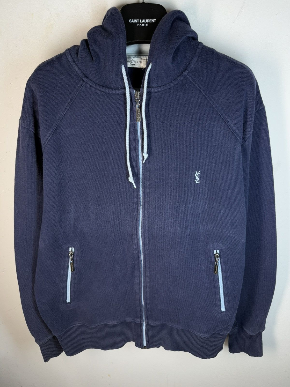 Yves Saint Laurent Navy YSL Hoodie Zip YSL Sweatshirt YSL Sweater Size US M / EU 48-50 / 2 - 11 Thumbnail