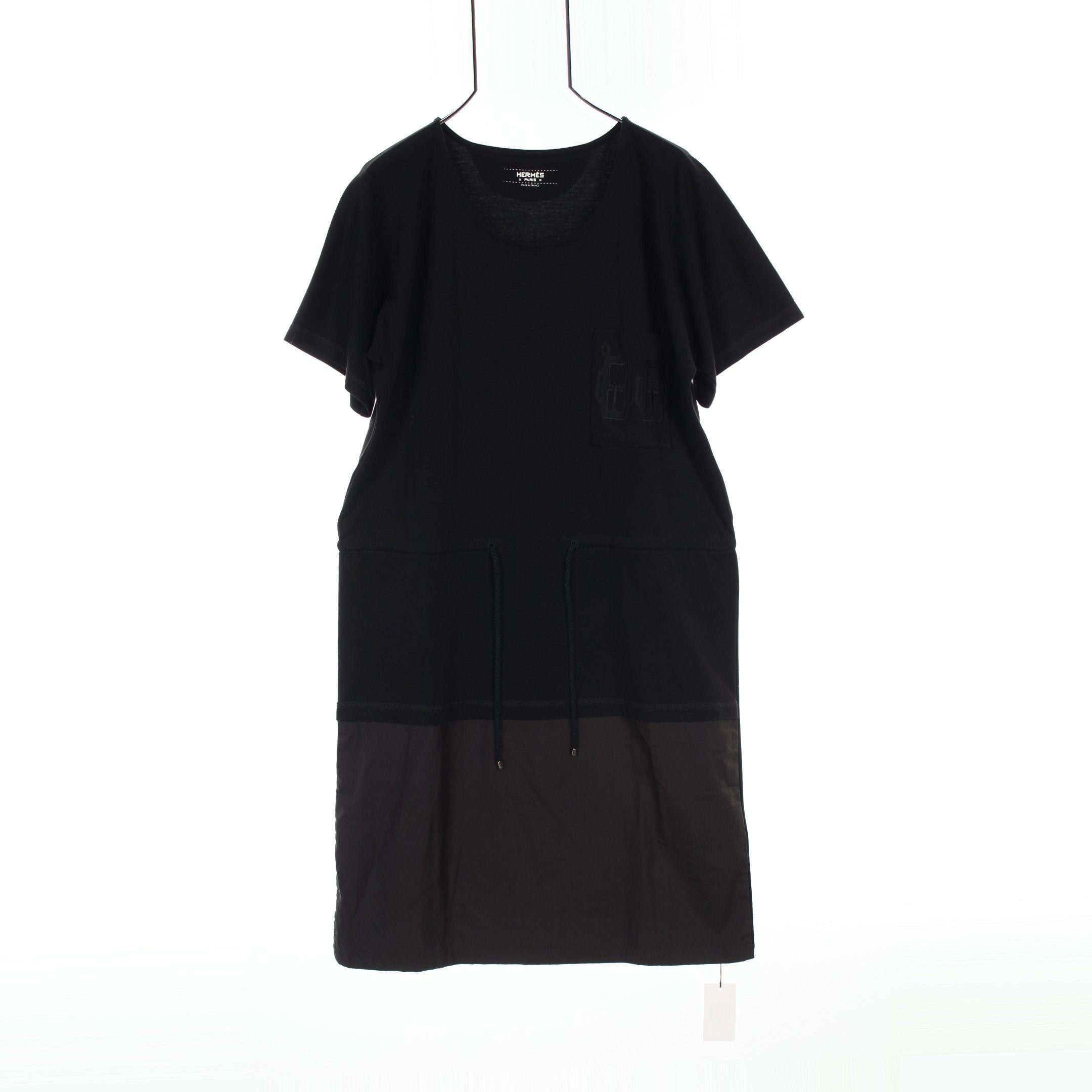 Hermes Hermes Embroidered Pocket T-Shirt One Piece Cotton Black Color-Block Size ONE SIZE - 1 Thumbnail