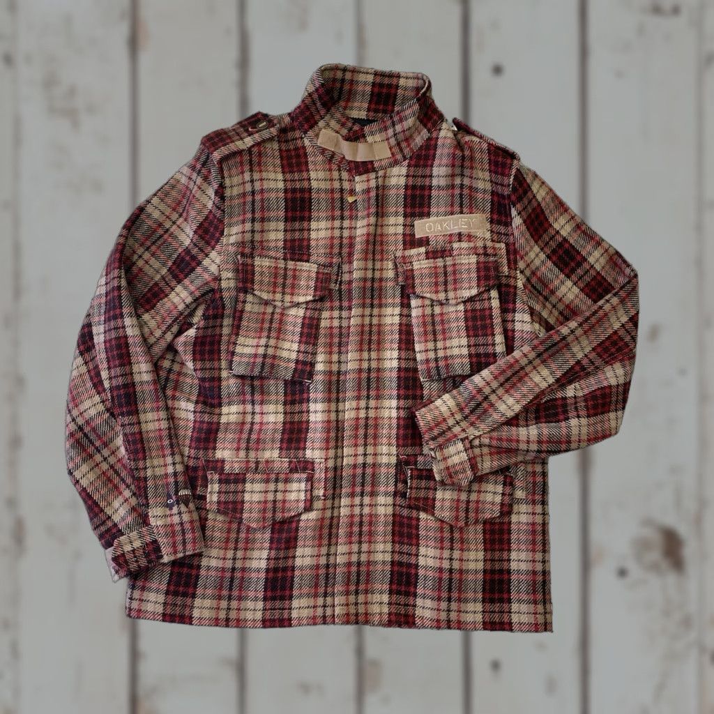 Oakley VINTAGE Oakley M65 Jacket Plaid Red Wool Mens L Army Military Jacket Pockets Size US L / EU 52-54 / 3 - 1 Thumbnail