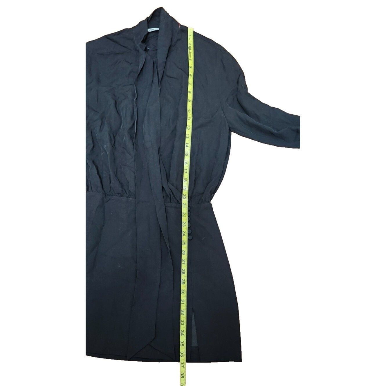 Zara ZARA Tied Mini Dress Black size M Size M / US 6-8 / IT 42-44 - 8 Thumbnail