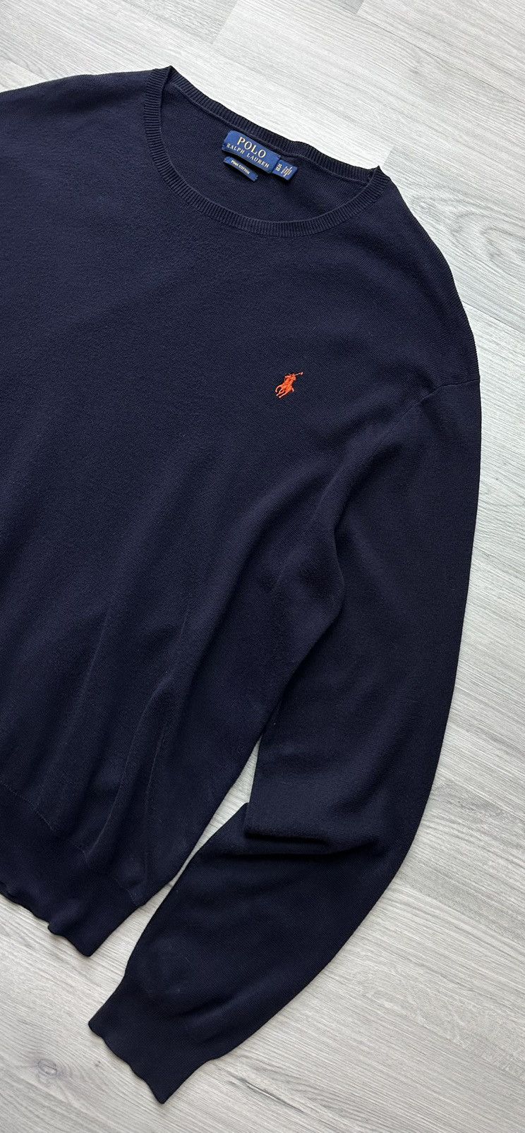 Ralph Lauren Sweater Polo Ralph Lauren pima cotton navy blue Size US XL / EU 56 / 4 - 2 Thumbnail
