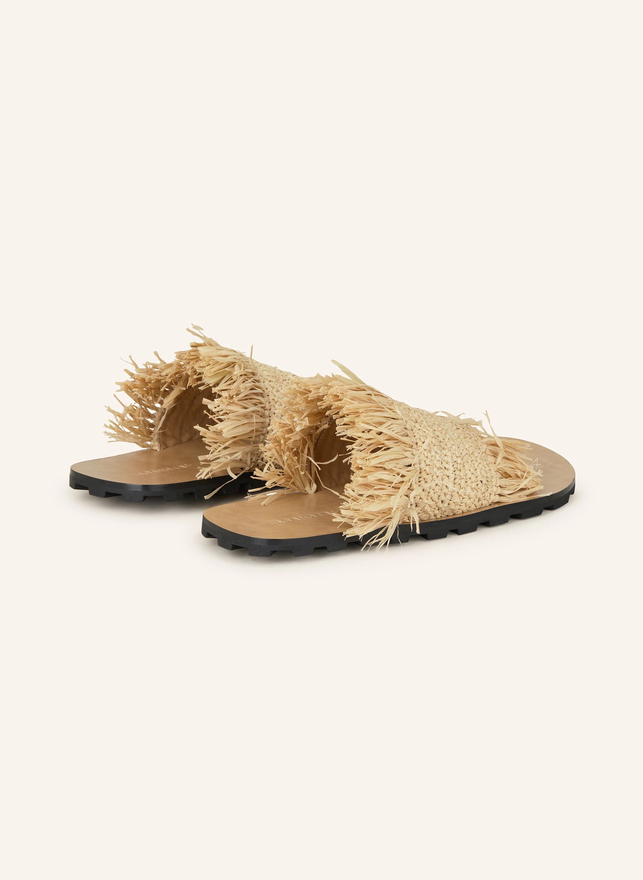 Jil Sander o1loc1c0426 Flat Straw Sandals in Light Brown Size US 10 / IT 40 - 2 Thumbnail