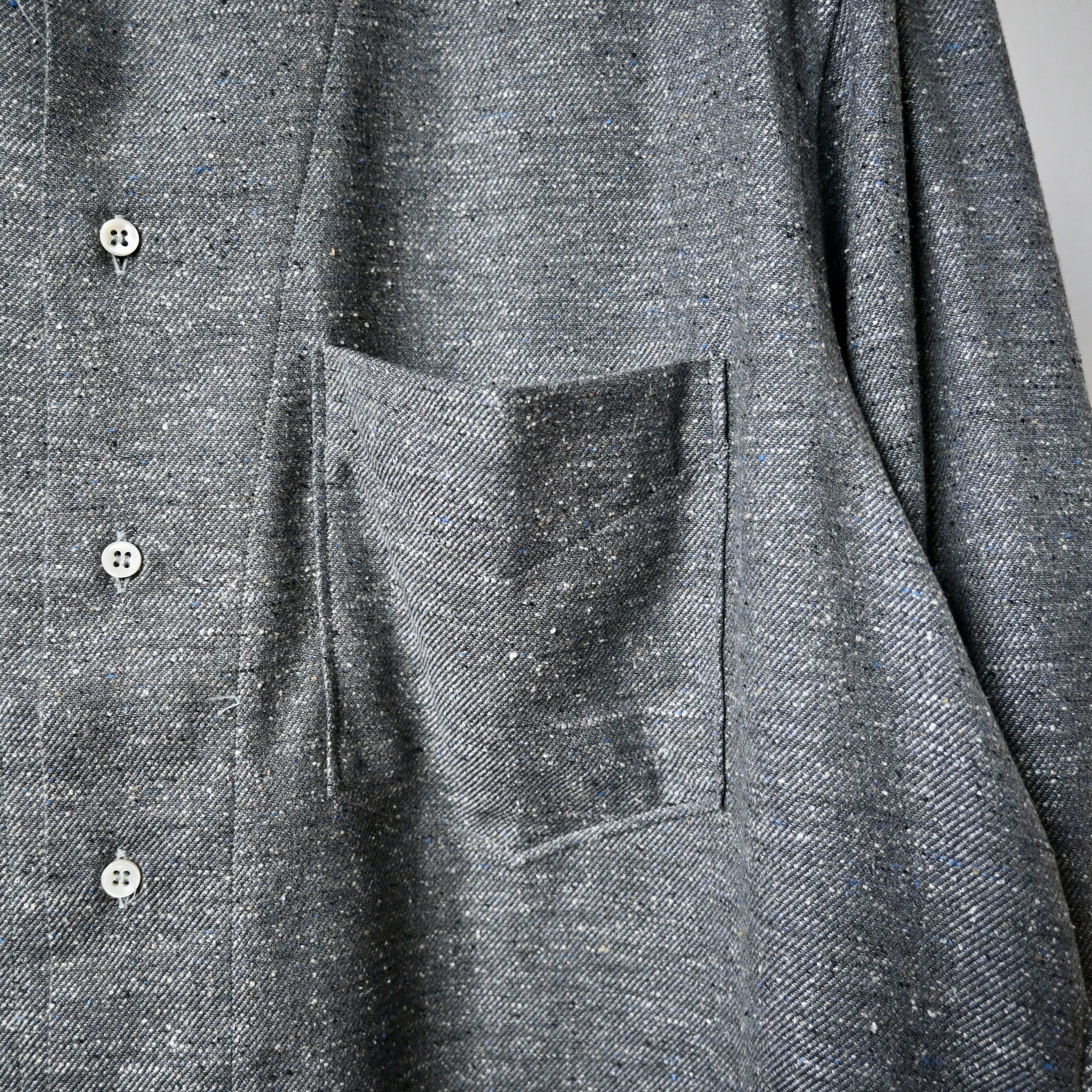 Guy Rover 1990s GUY ROVER nepped fabric square hem shirt made in Italy Size US L / EU 52-54 / 3 - 7 Thumbnail