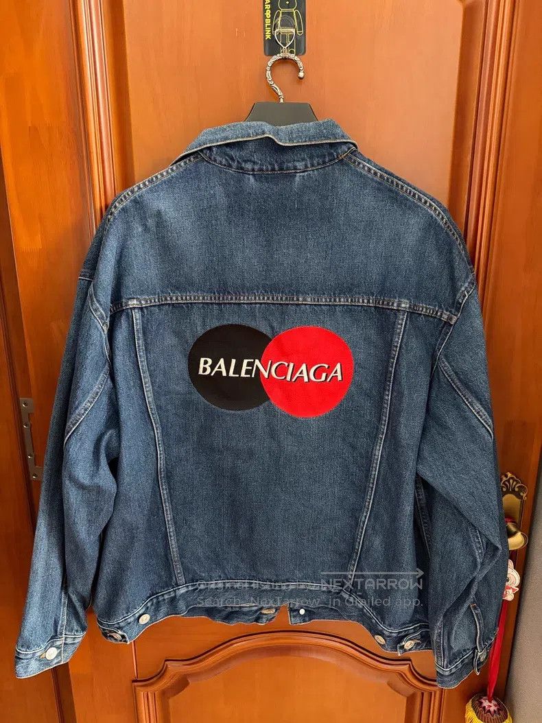 Balenciaga Balenciaga Mastercard red and black logo denim jacket Size XS / US 0-2 / IT 36-38 - 2 Thumbnail