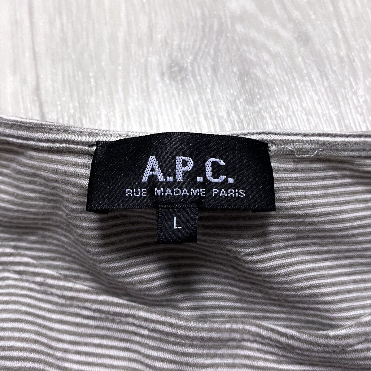 A.P.C. Womens A.P.C. APC Wide Neck Striped Cotton Long Sleeve Shirt Size L / US 10 / IT 46 - 14 Thumbnail