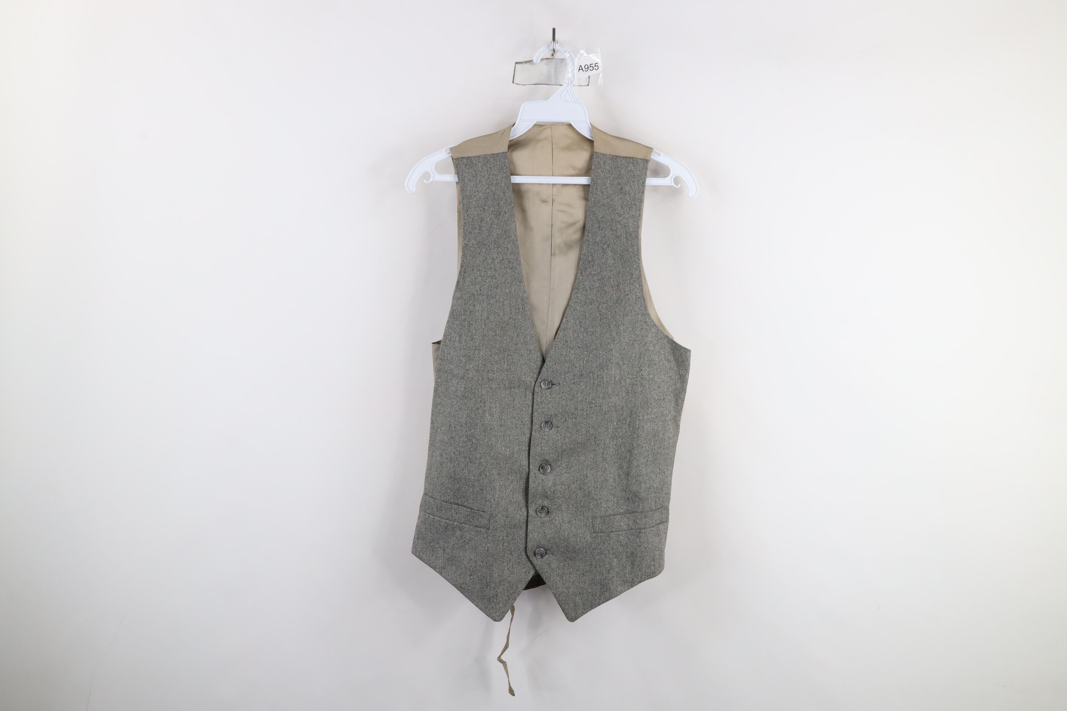 Vintage Vtg 60s 70s Rockabilly Herringbone Back Vest Jacket USA Size US M / EU 48-50 / 2 - 1 Thumbnail