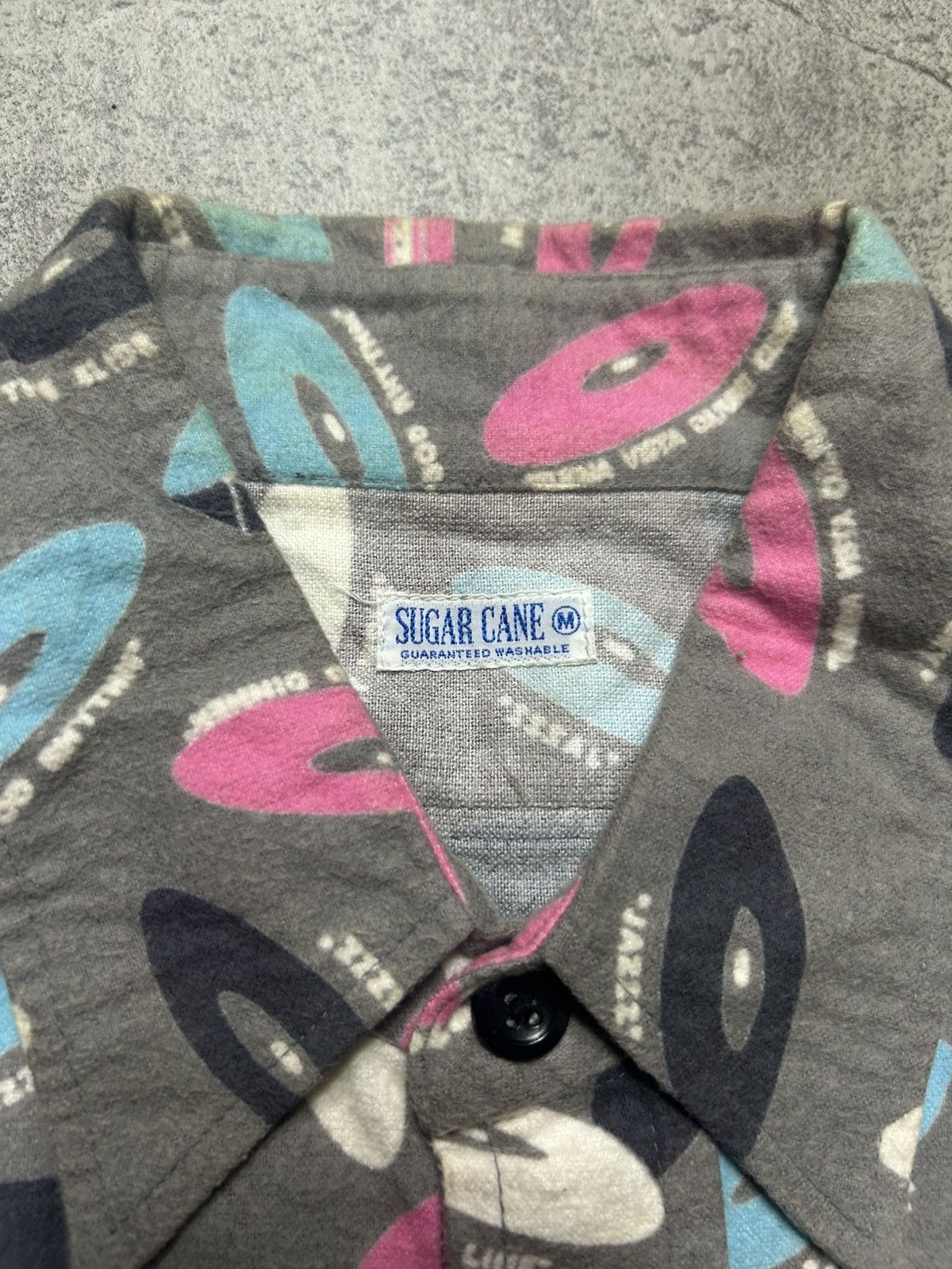 Sugar Cane 2000s Sugar Cane Guitar and Disc Print Motif Shirt Size US XL / EU 56 / 4 - 6 Thumbnail