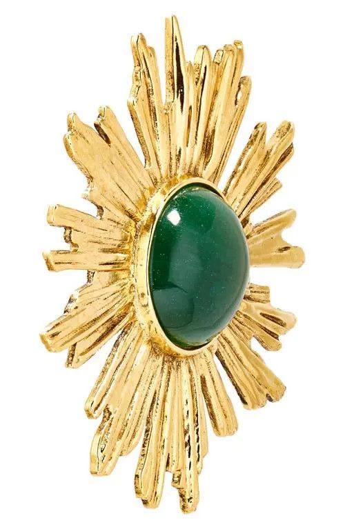 Saint Laurent Paris o1b1hav110325 759649 Size: OS / Sunburst Earrings Jade Metal Size ONE SIZE - 5 Thumbnail