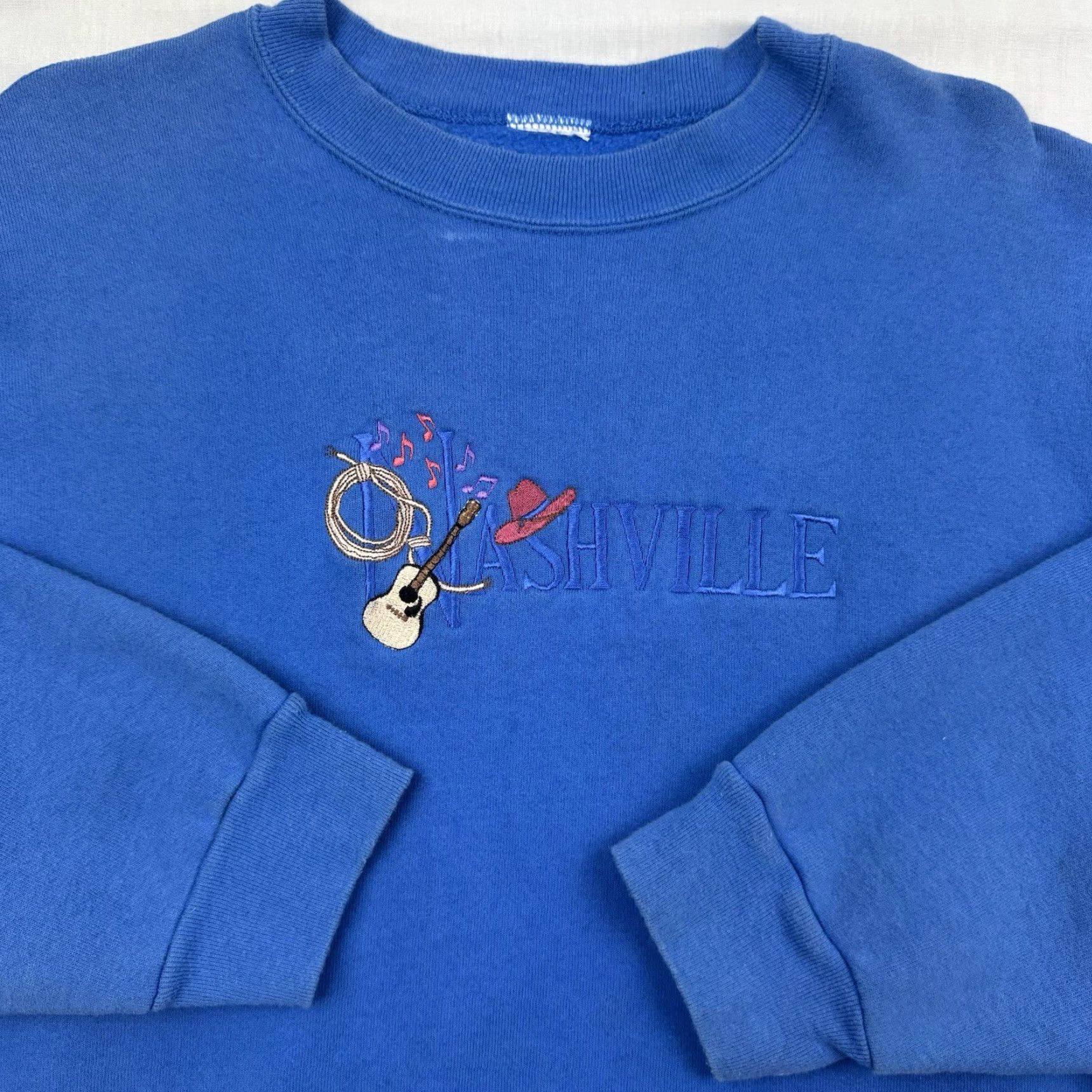 Vintage Vintage Nashville Sweatshirt Womens Large Country Music Guitar 90s Embroidery Size L / US 10 / IT 46 - 2 Thumbnail